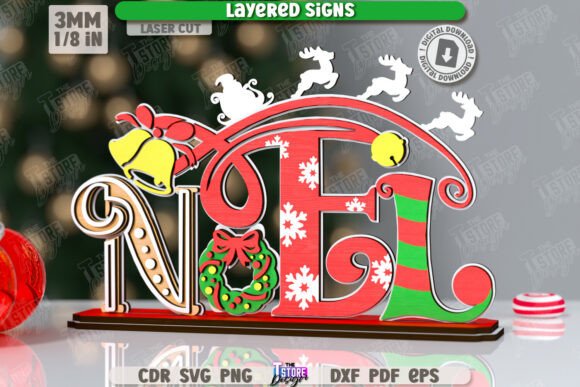 Download Christmas Layered Desktop Sign Laser Cut - Christmas Collection