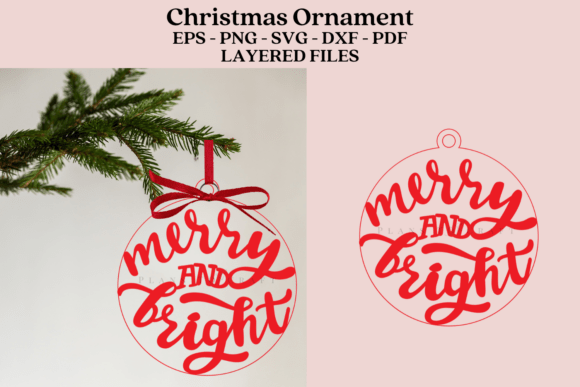 Download Merry Christmas Ornament Laser Cut File - Christmas Collection