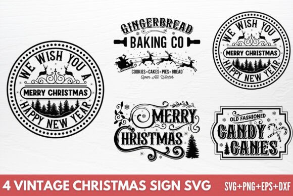 Download Vintage Christmas Sign SVG - Christmas Collection