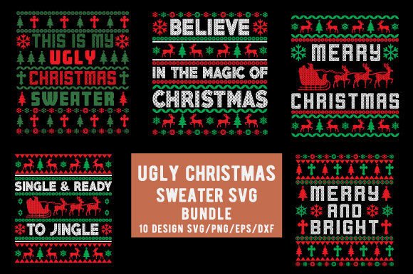 Download Ugly Christmas Sweater SVG Bundle - Christmas Collection