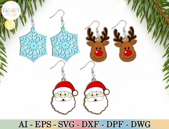 Download Christmas Earrings SVG Bundle - Christmas Collection