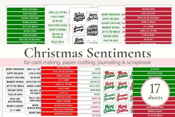 Download Printable Sentiments for Christmas Cards - Christmas Collection