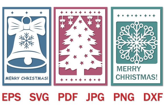 Download Bundle of Papercut Christmas Cards, Svg - Christmas Collection