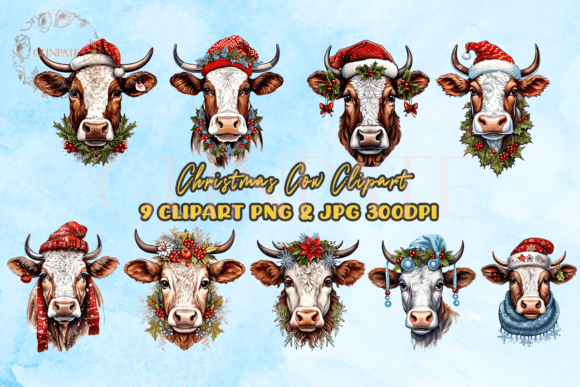 Download Christmas Cow Clipart - Christmas Collection
