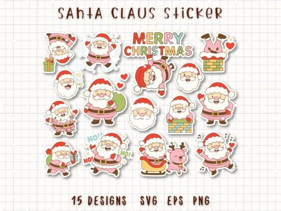Download Santa Claus Sticker Christmas Clipart - Christmas Collection