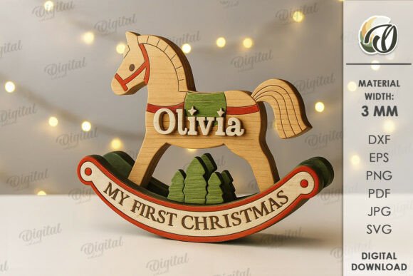 Download Baby’s First Christmas Decor Laser Cut - Christmas Collection