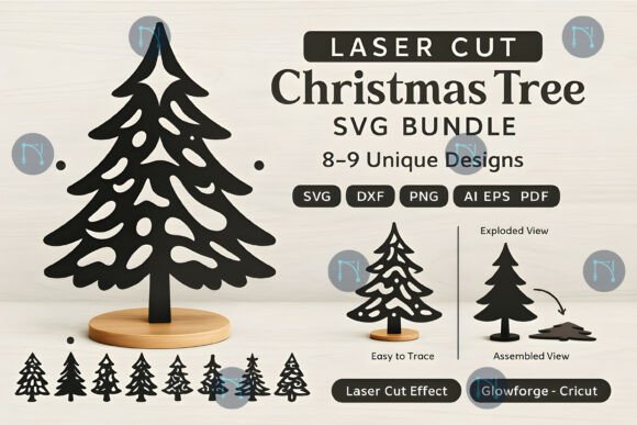 Download Laser Cut Christmas Tree SVG Bundle - Christmas Collection