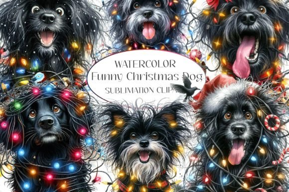 Download Funny Christmas Black Dog Clipart - Christmas Collection