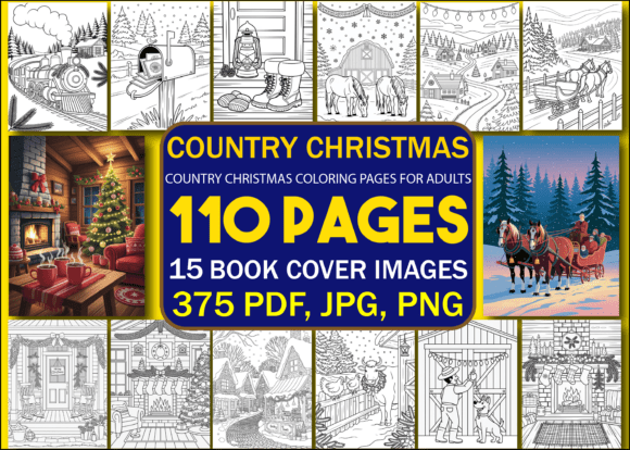 Download Country Christmas Coloring Pages Aduts - Christmas Collection