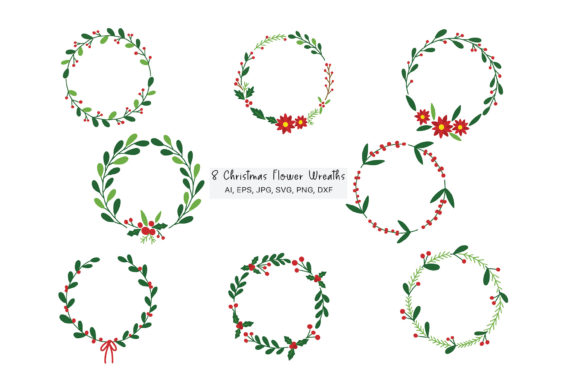 Download 8 Holly Wreath Svg, Christmas Wreath Svg - Christmas Collection