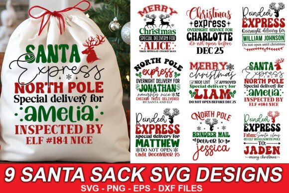 Download Santa Sack SVG Bundle, Christmas Designs - Christmas Collection