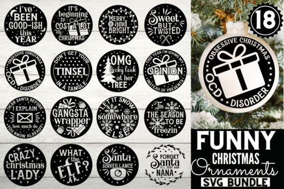 Download Funny Christmas Ornament SVG Bundle - Christmas Collection